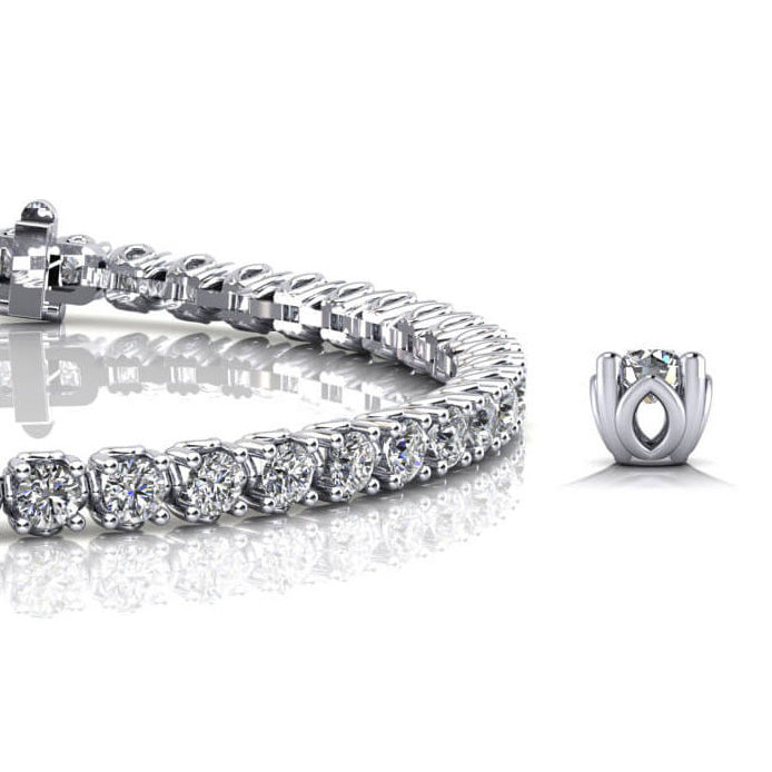 Lotus Flower Diamond Tennis Bracelet