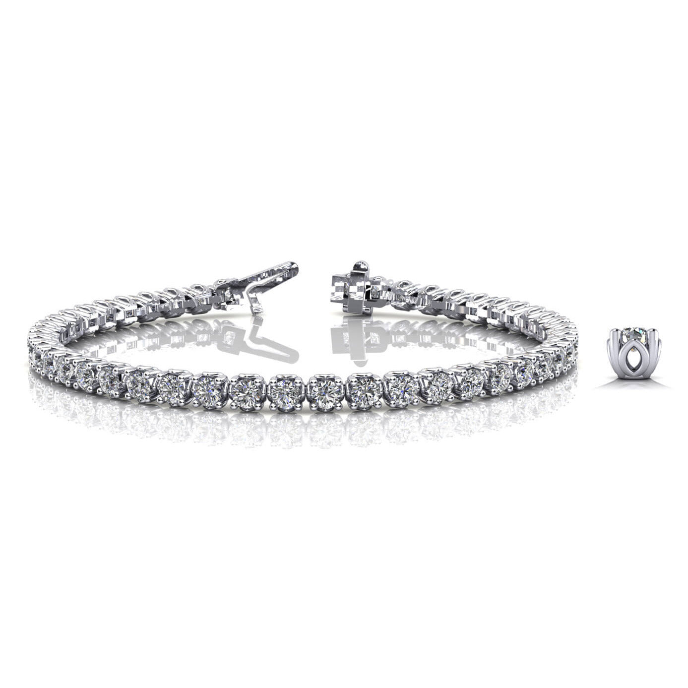 Lotus Flower Diamond Tennis Bracelet