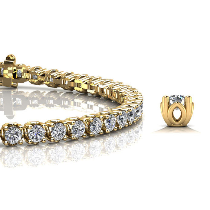 Lotus Flower Diamond Tennis Bracelet