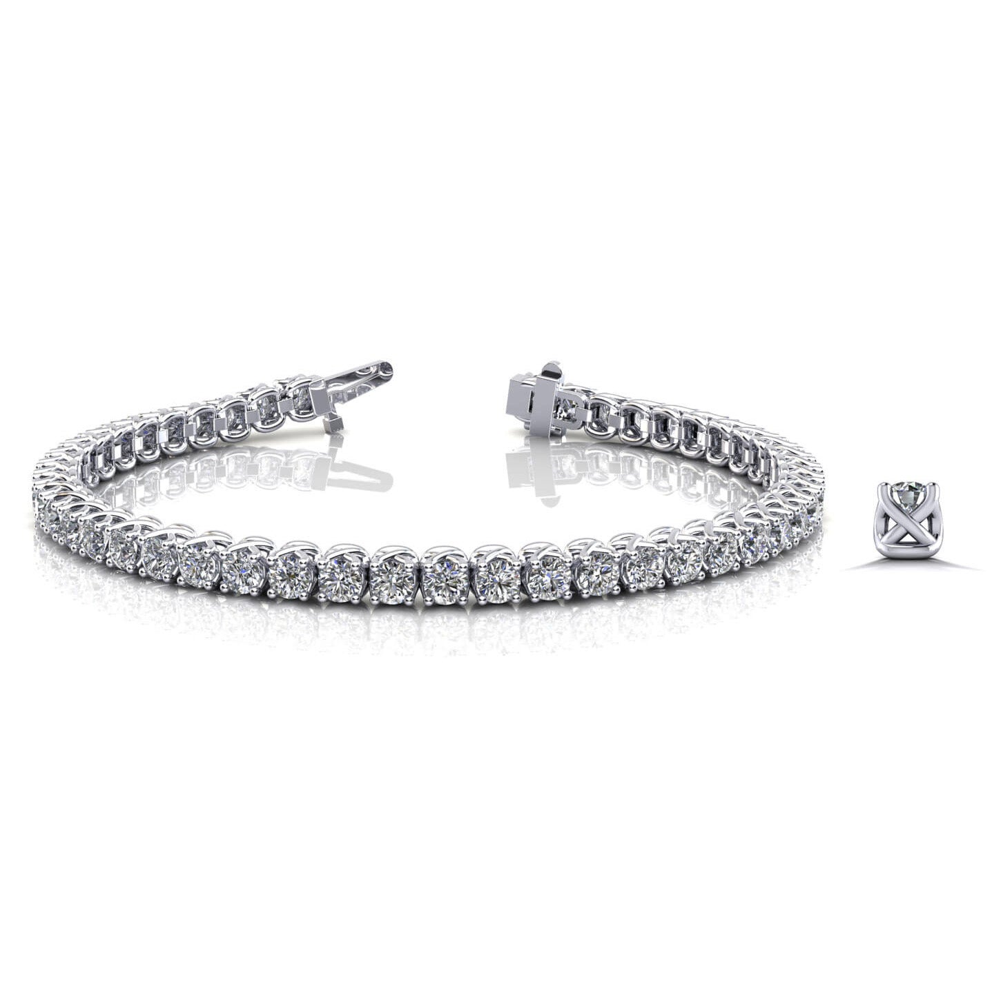 Tennis Bracelet With Round Diamonds And Swirl