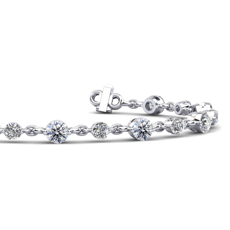 Alternating Diamond And Chain Link Bracelet