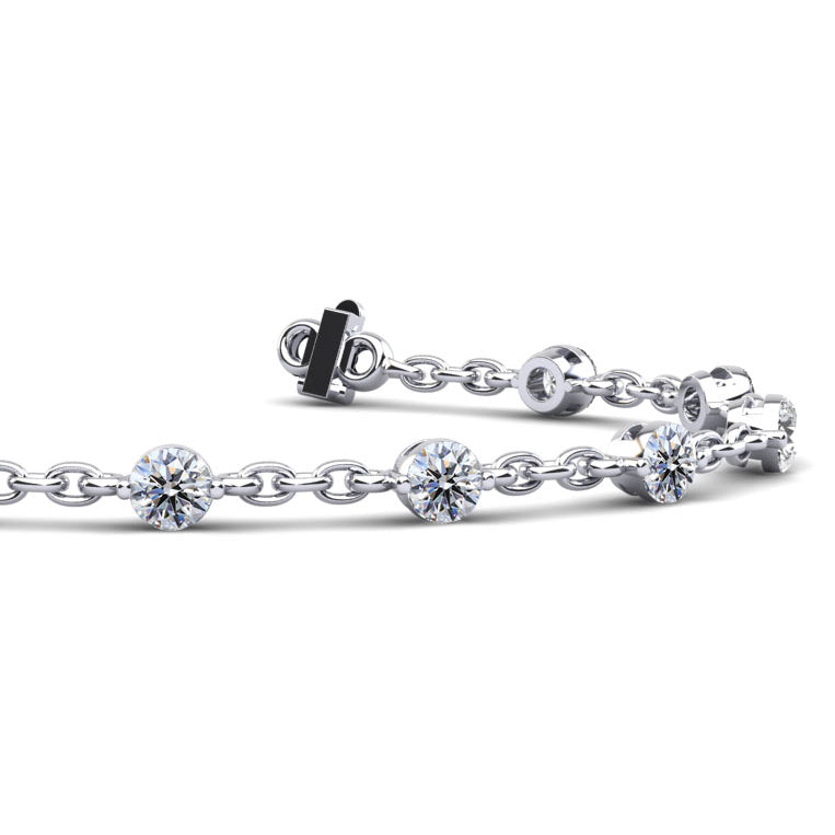 Sparkling Diamond And Chain Link Bracelet