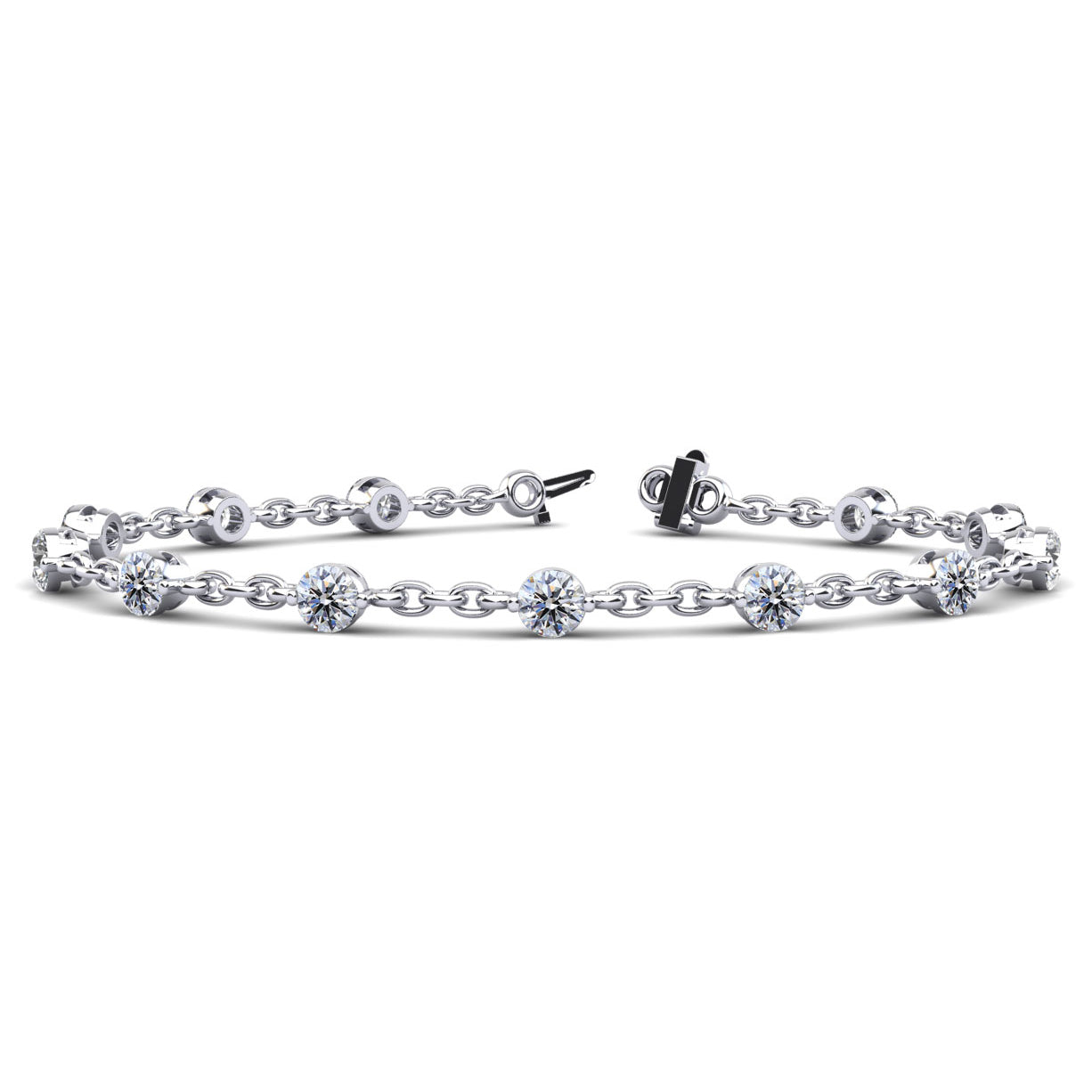 Sparkling Diamond And Chain Link Bracelet