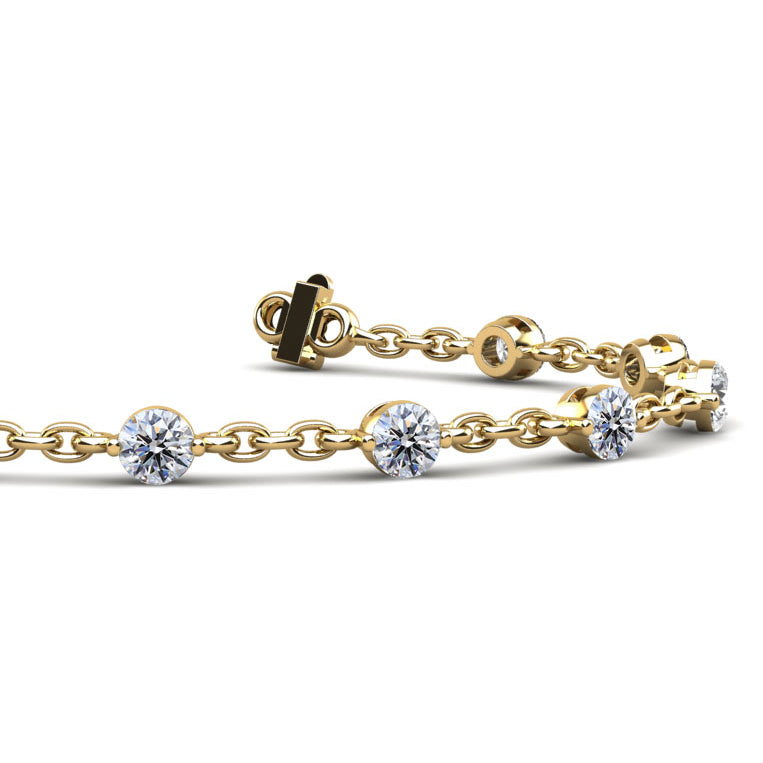 Sparkling Diamond And Chain Link Bracelet