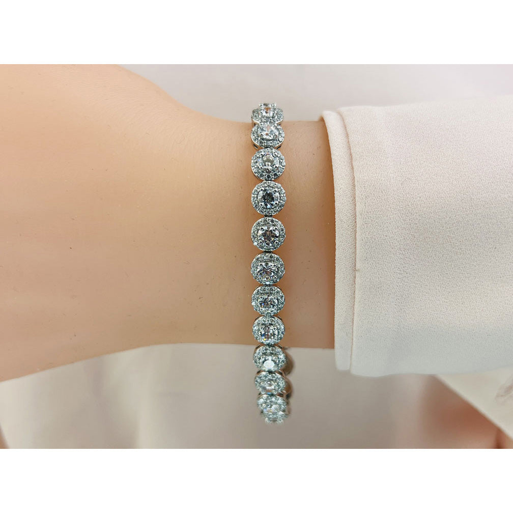 Round Halo Diamond Bracelet