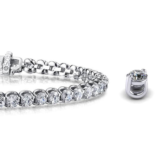 2 Prong Brilliant Round Diamond Tennis Bracelet