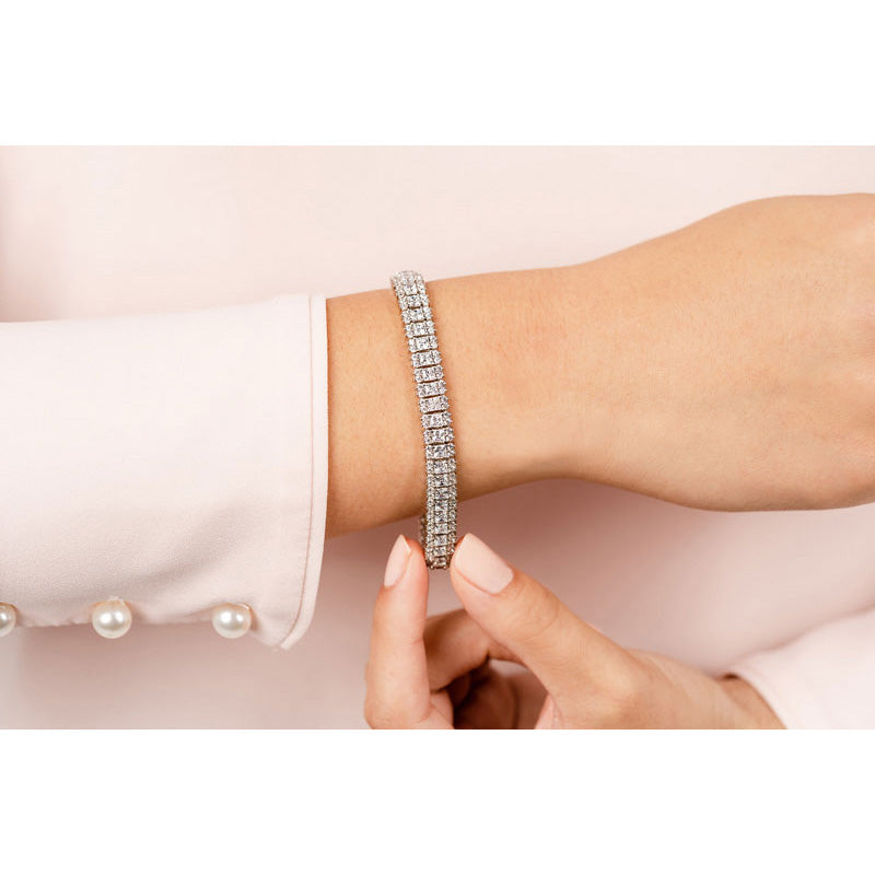 Round And Princess Diamond Bracelet