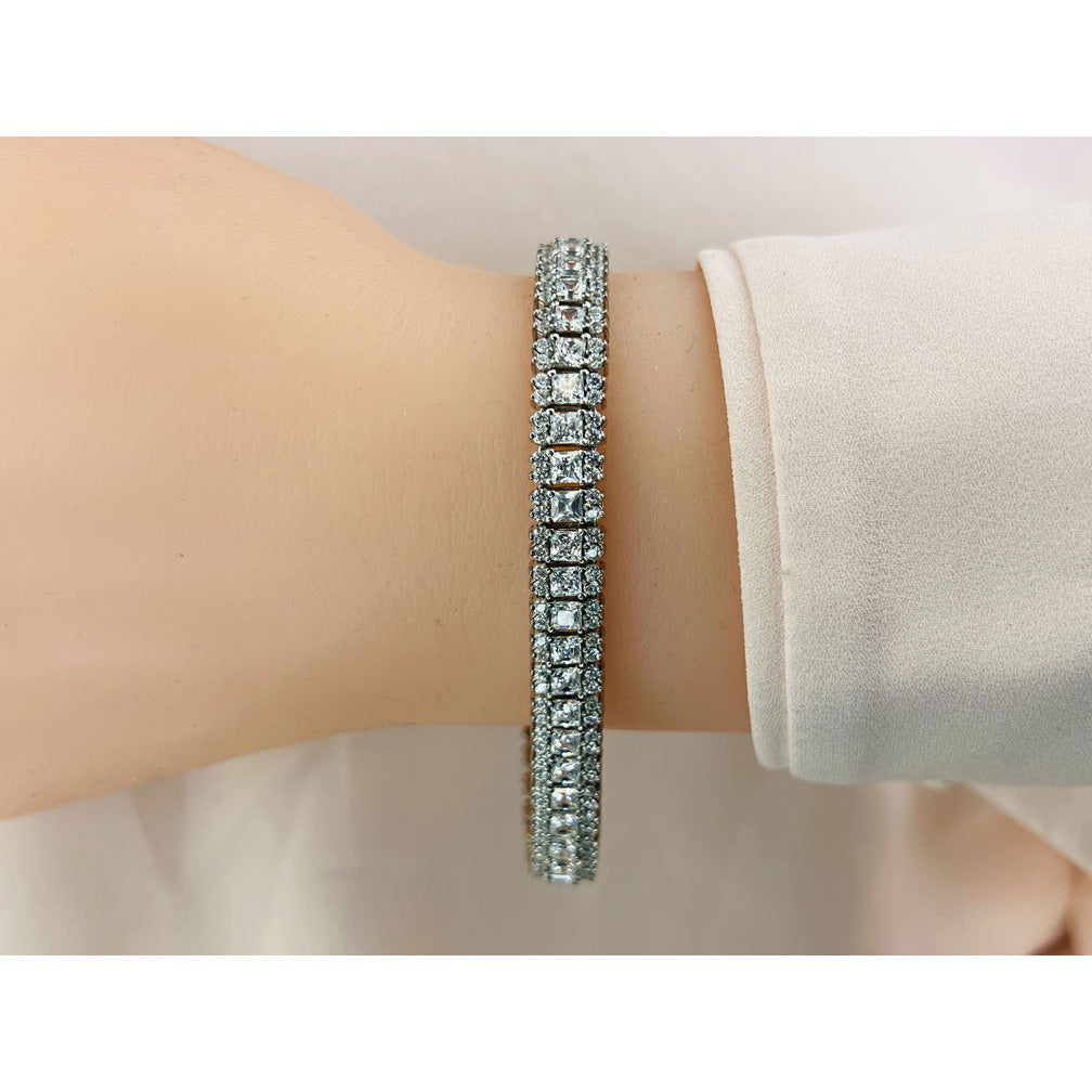 Round And Princess Diamond Bracelet