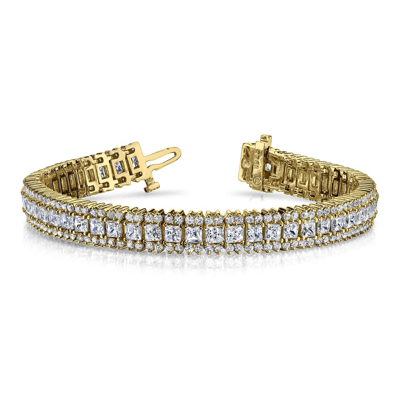 Round And Princess Diamond Bracelet