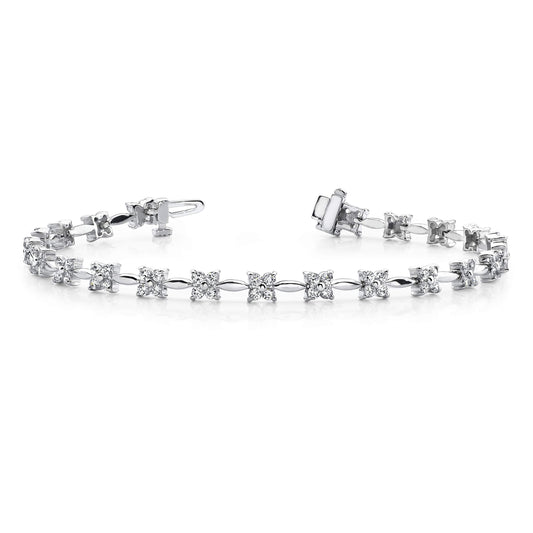 Flower Link Diamond Bracelet