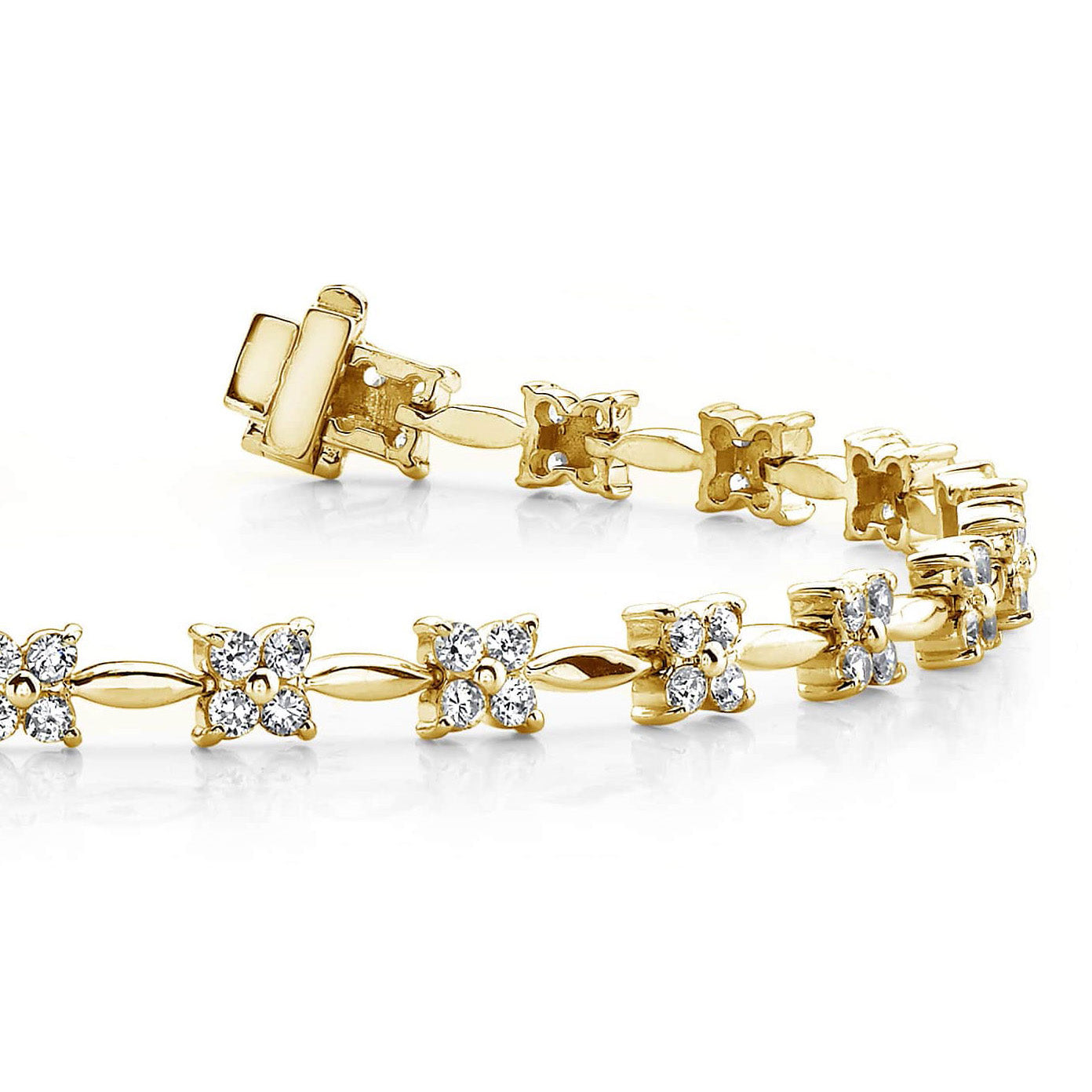 Flower Link Diamond Bracelet