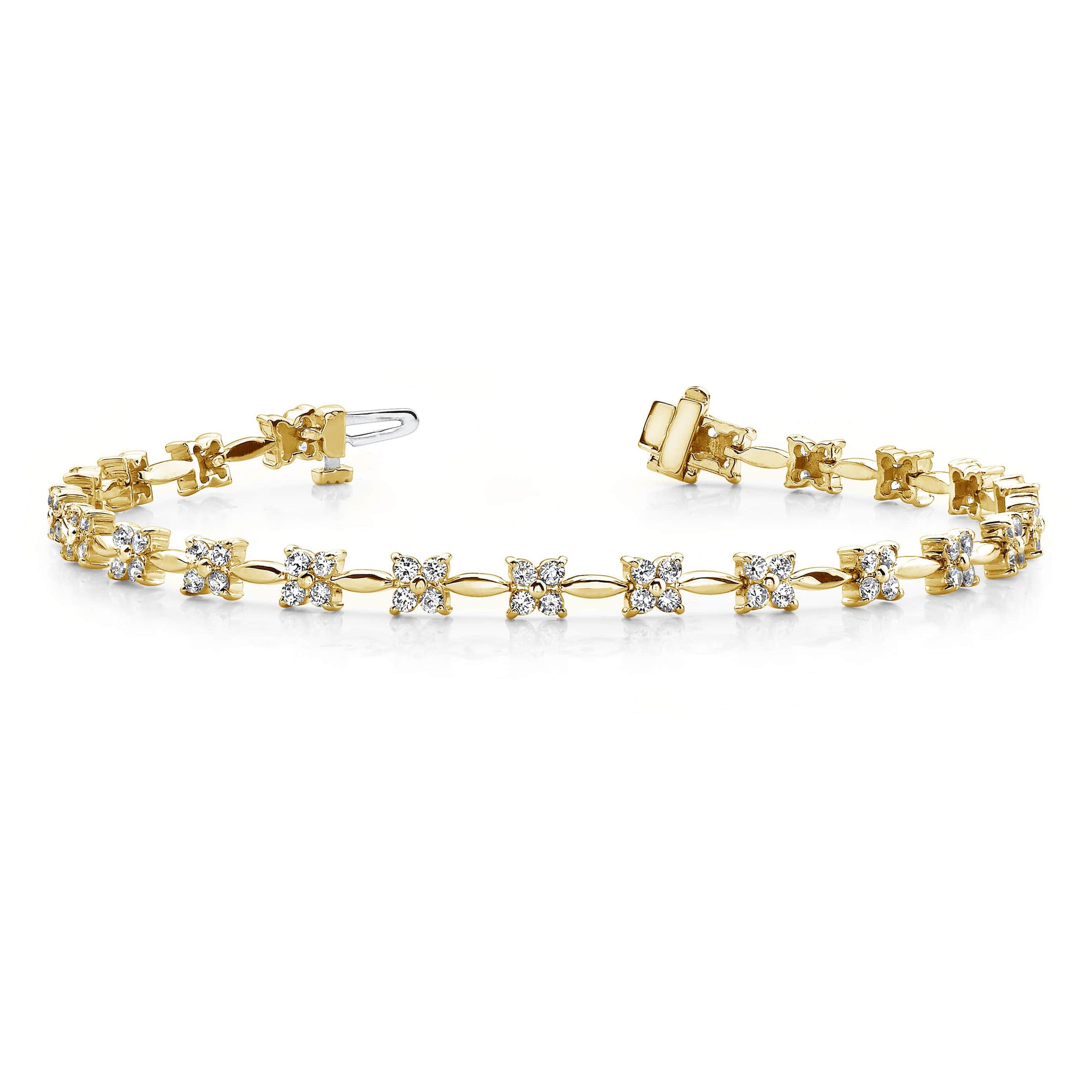 Flower Link Diamond Bracelet