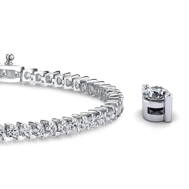 2 Prong Set Round Diamond Tennis Bracelet