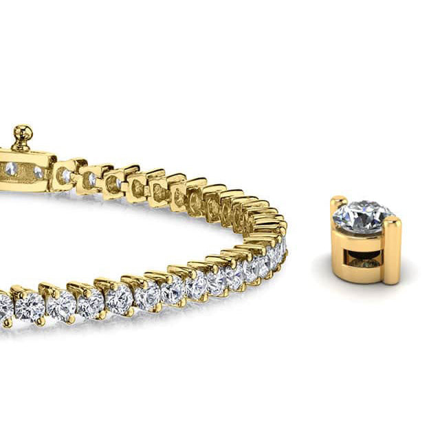 2 Prong Set Round Diamond Tennis Bracelet