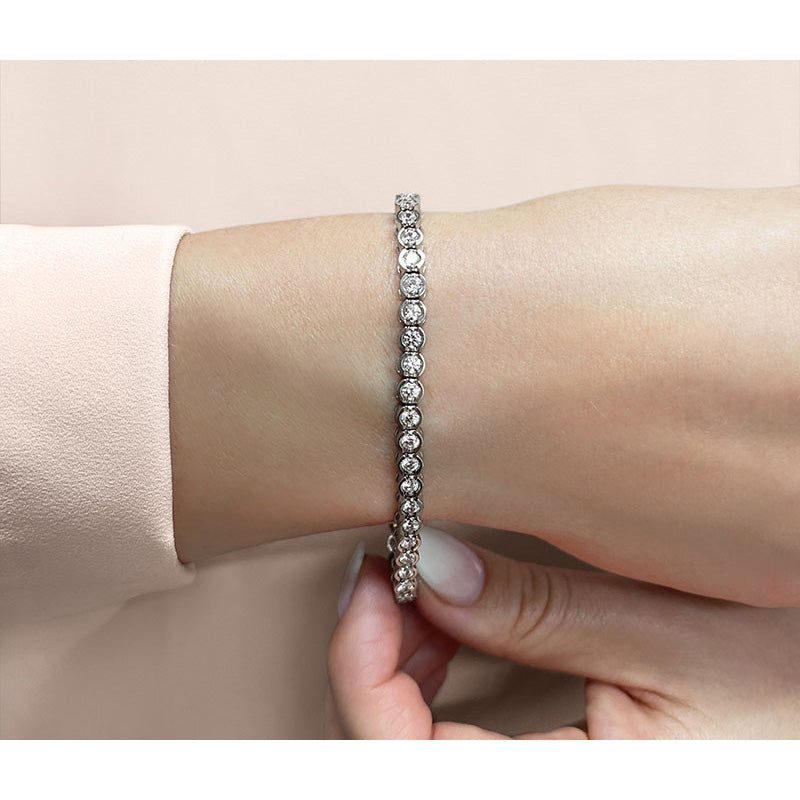 Smile Link Diamond Tennis Bracelet