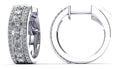 Load image into Gallery viewer, Three Row Brilliant Huggie Diamond Hoop Earrings
