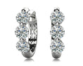 Load image into Gallery viewer, Three Stone Diamond Hoop Earrings
