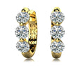 Load image into Gallery viewer, Three Stone Diamond Hoop Earrings
