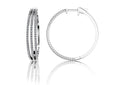 Load image into Gallery viewer, Medium 3 Row Diamond Hoop Earrings
