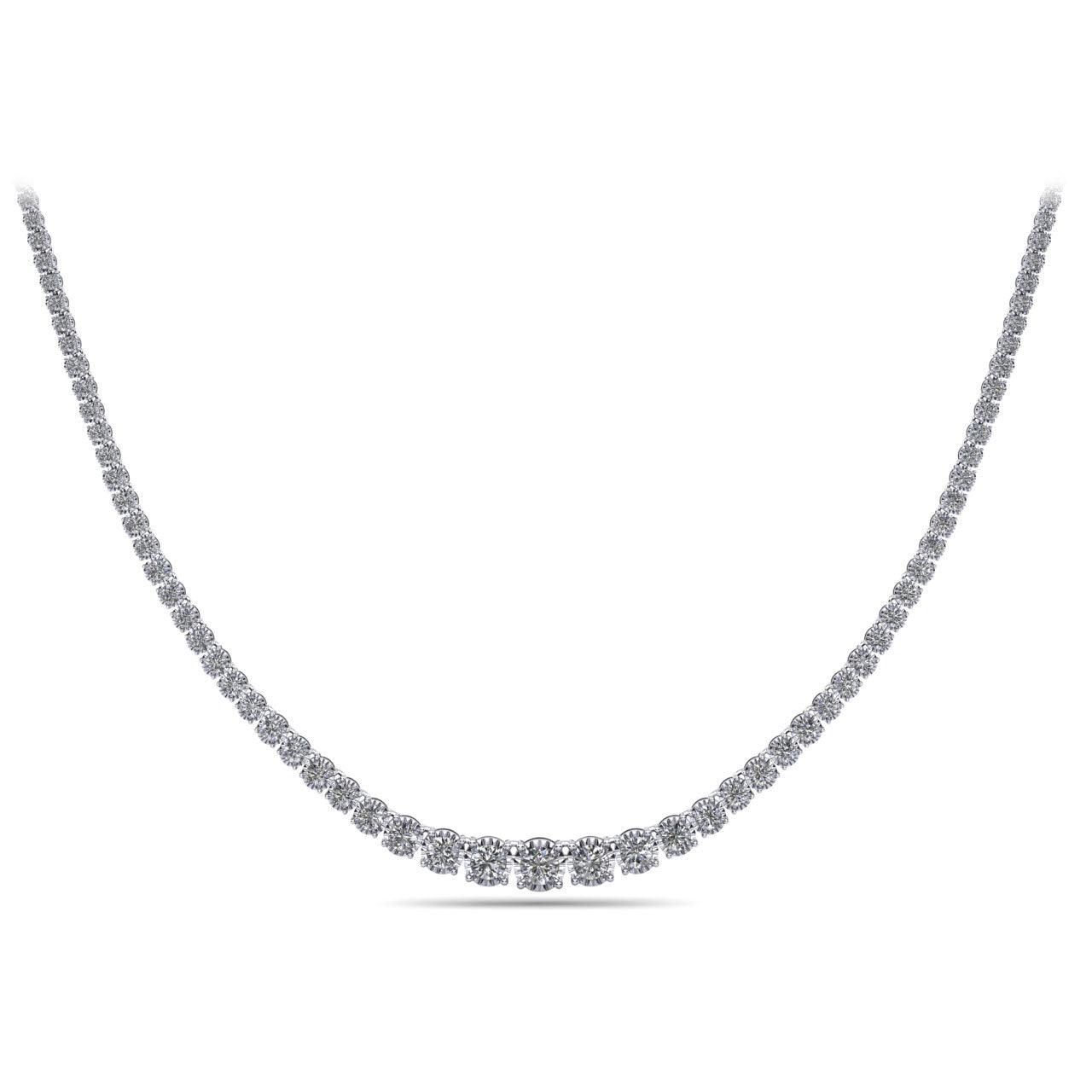 Diamond Crown Tennis Necklace