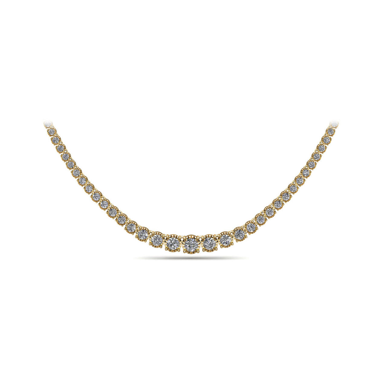 Diamond Crown Tennis Necklace