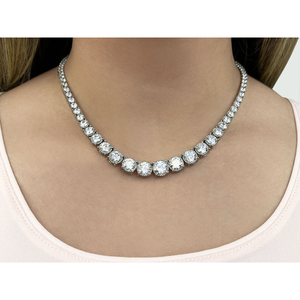 Diamond Crown Tennis Necklace