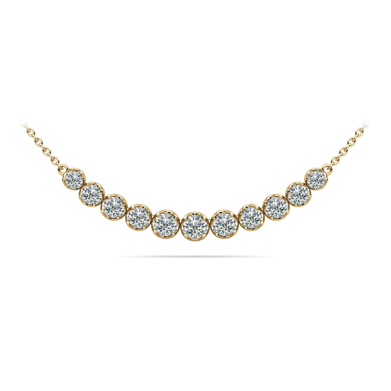 Classic Strand Necklace With Graduated Diamonds And Chain