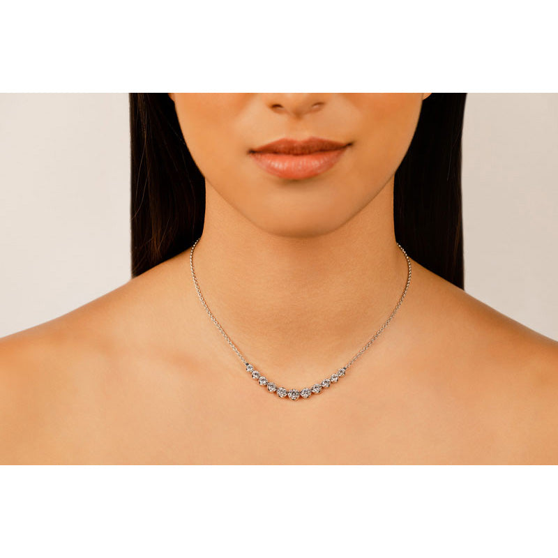 Classic Strand Necklace With Graduated Diamonds And Chain