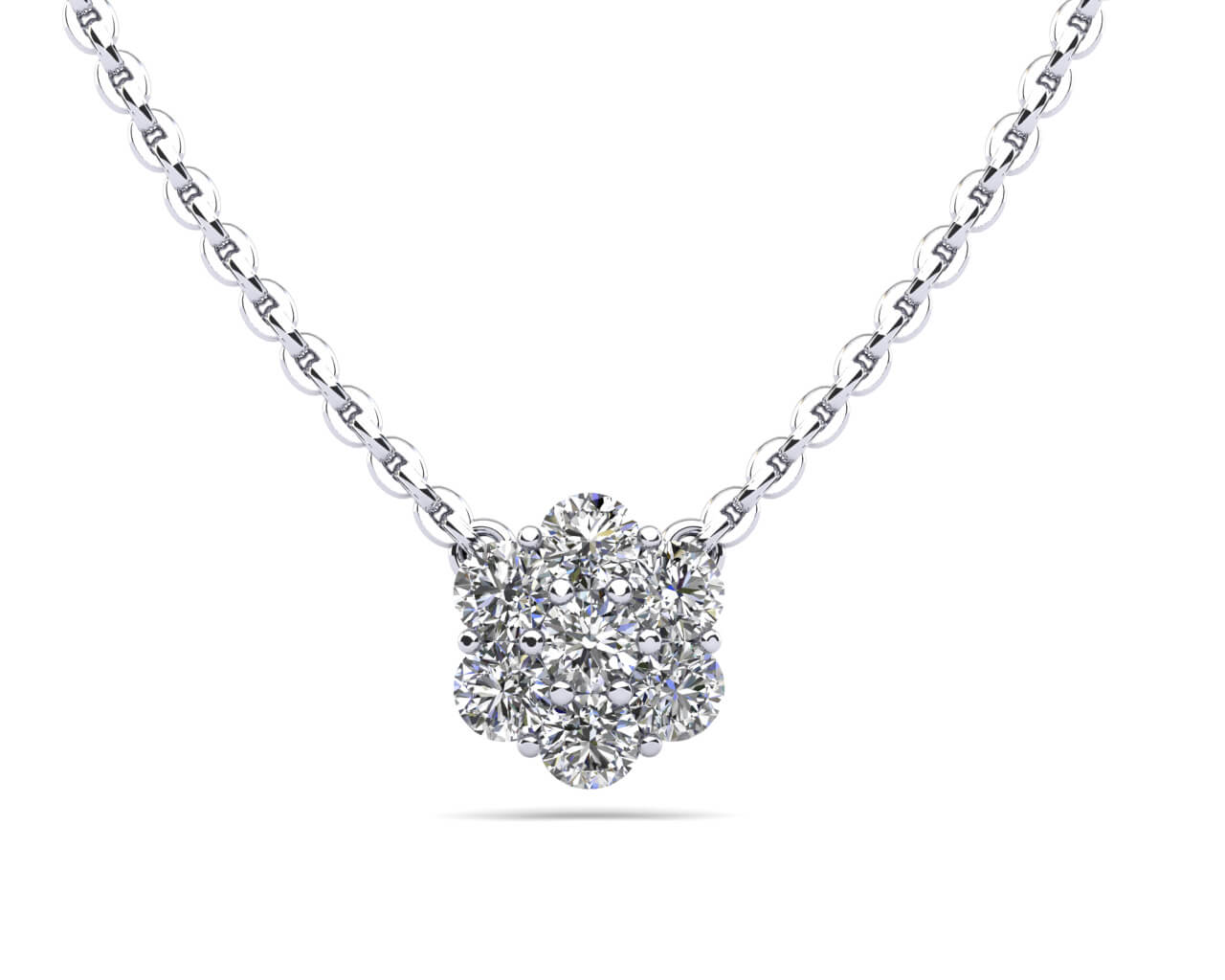 Flower Burst Diamond Pendant