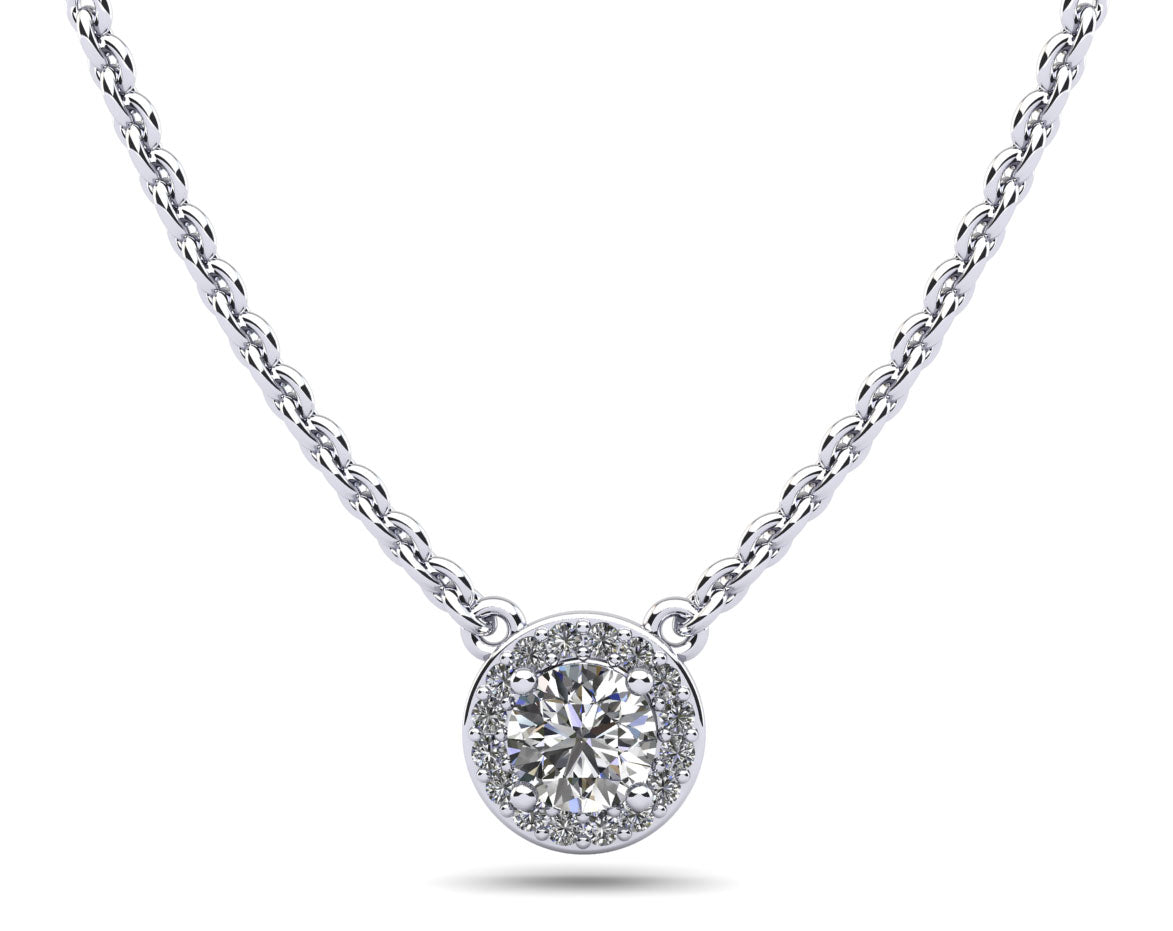 Enchanting Halo Diamond Pendant