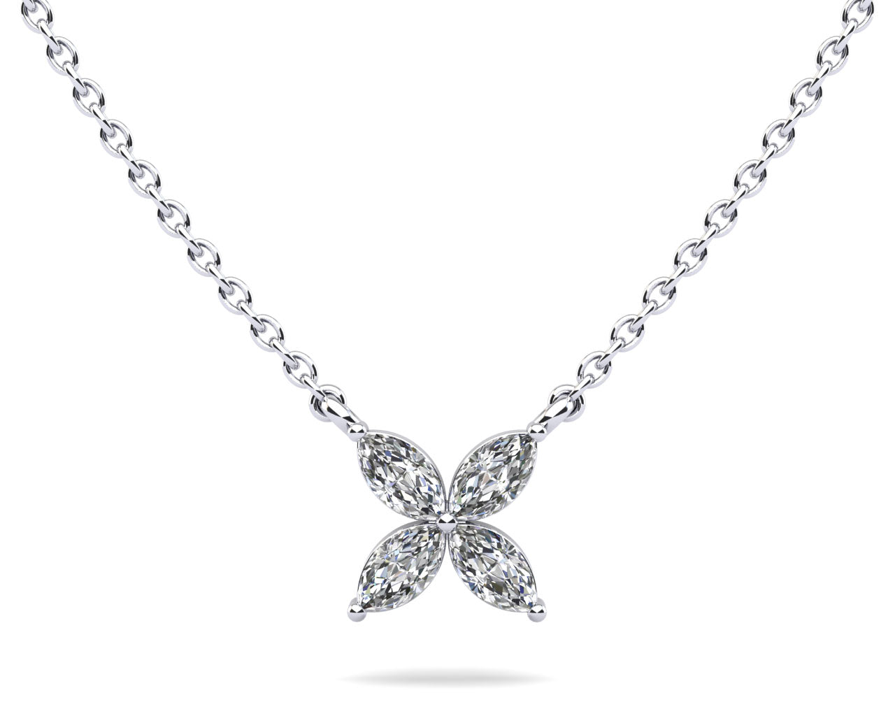 Flower Marquise Diamond Pendant