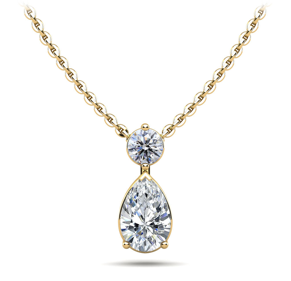 Round And Pear Diamond Pendant