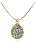 Load image into Gallery viewer, Double Halo Vintage Teardrop Diamond Pendant
