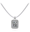 Load image into Gallery viewer, Elegant Emerald Cut Diamond And Halo Pendant
