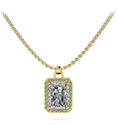 Load image into Gallery viewer, Elegant Emerald Cut Diamond And Halo Pendant
