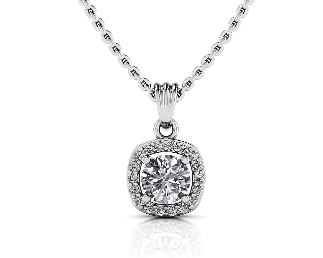 Everlasting Round Diamond Halo Surround Pendant