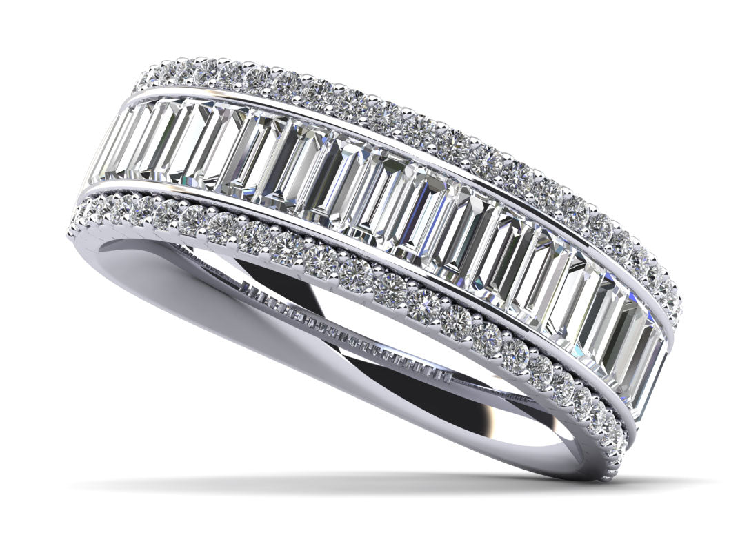 Round And Baguettes Brilliance Anniversary Ring