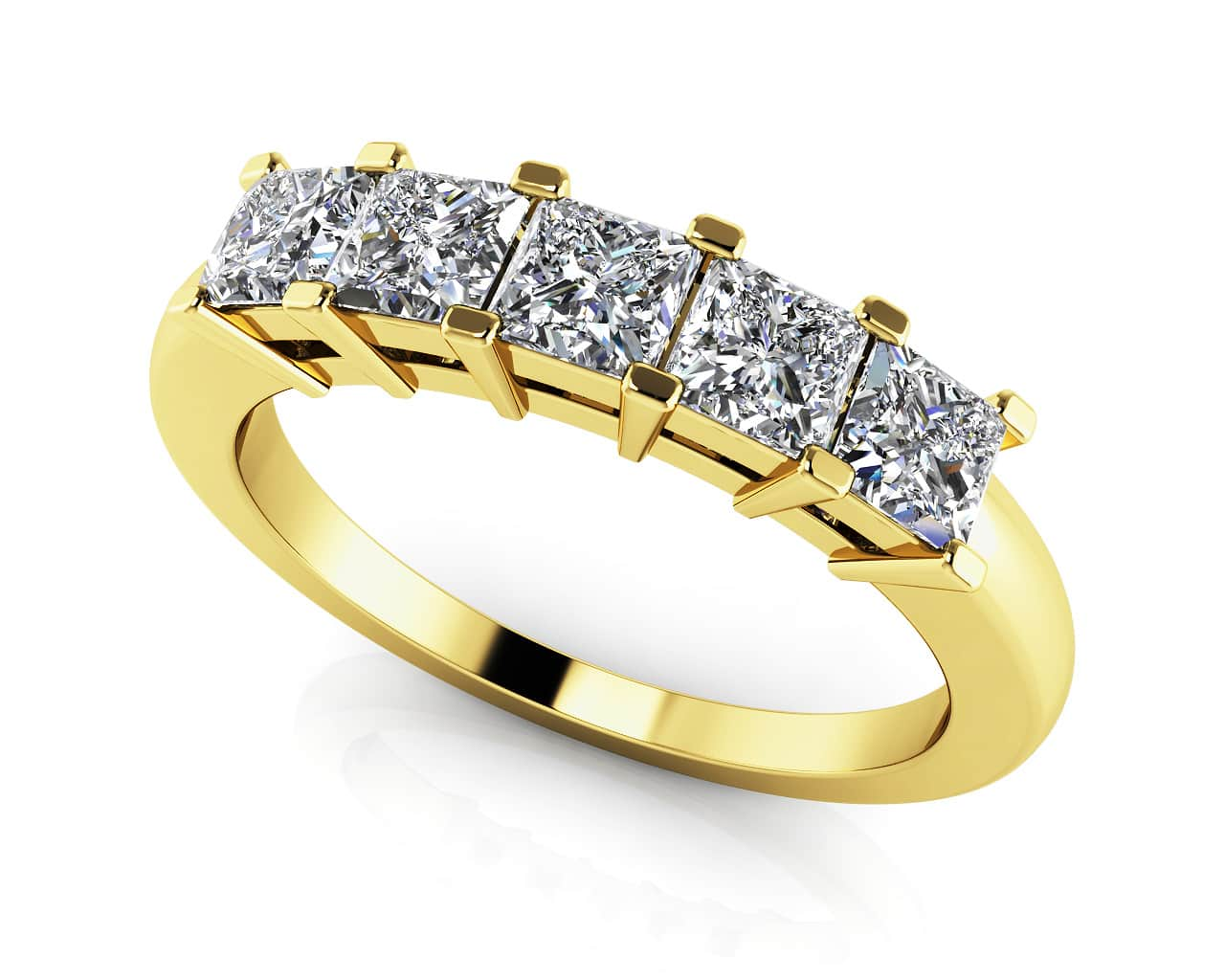 Princess Cut 5 Stone Anniversary Ring