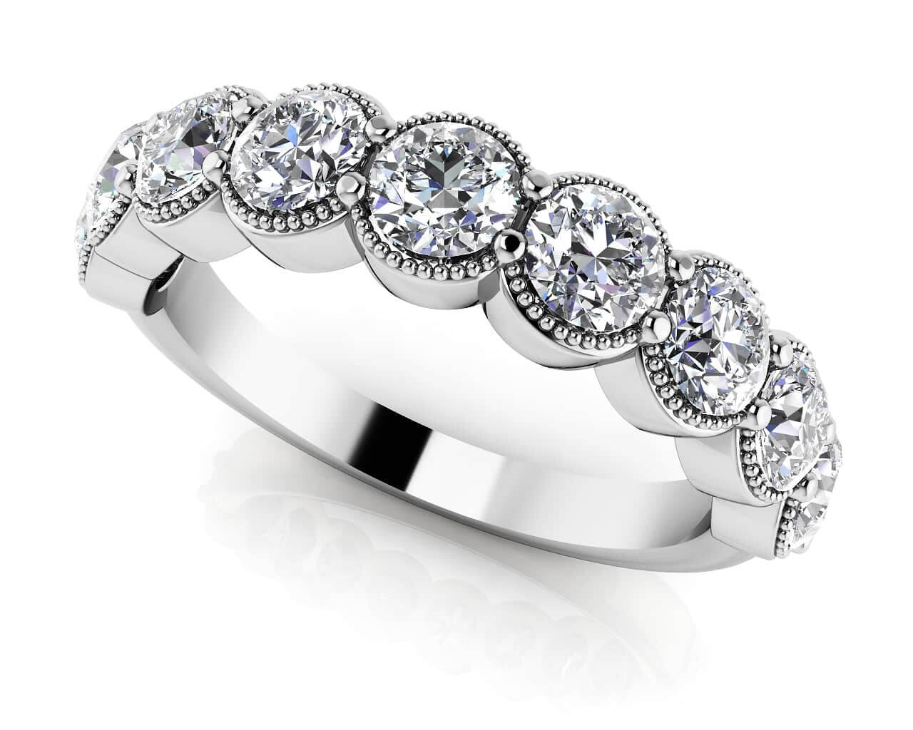 Round Milgrain Diamond Anniversary Ring