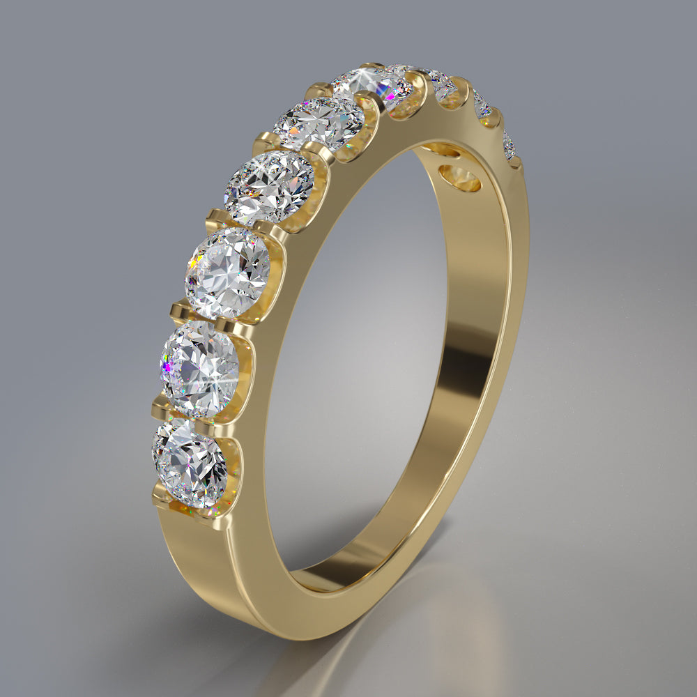 Shared Prong Diamond Anniversary Ring