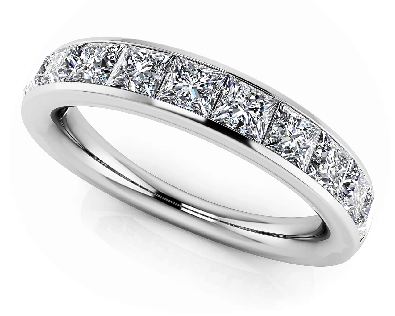 Elegant Princess Cut Anniversary Band