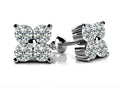 Load image into Gallery viewer, Quad Block Diamond Studs Solitaire Earrings
