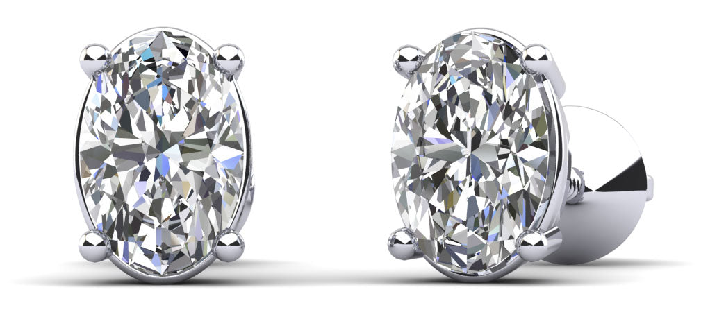 Oval Opulence Diamond Stud Earrings