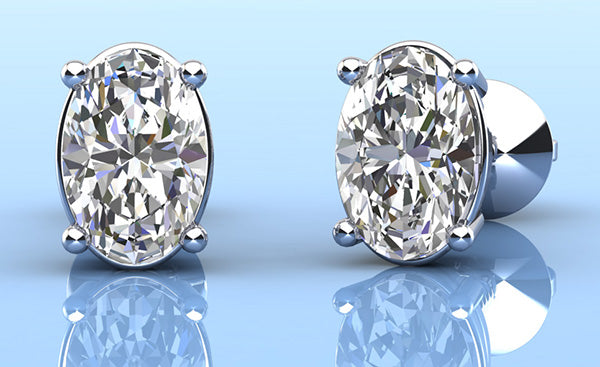 Oval Opulence Diamond Stud Earrings