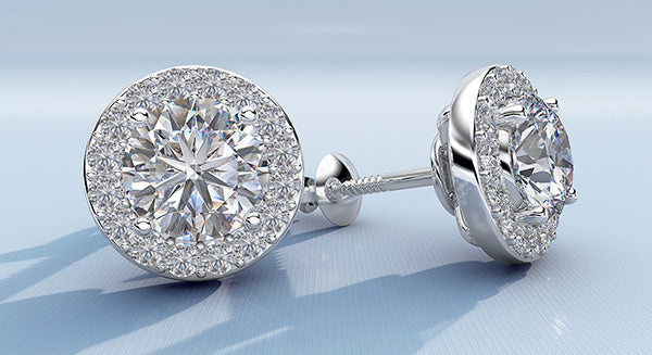 Circle Designer Diamond Stud Earrings