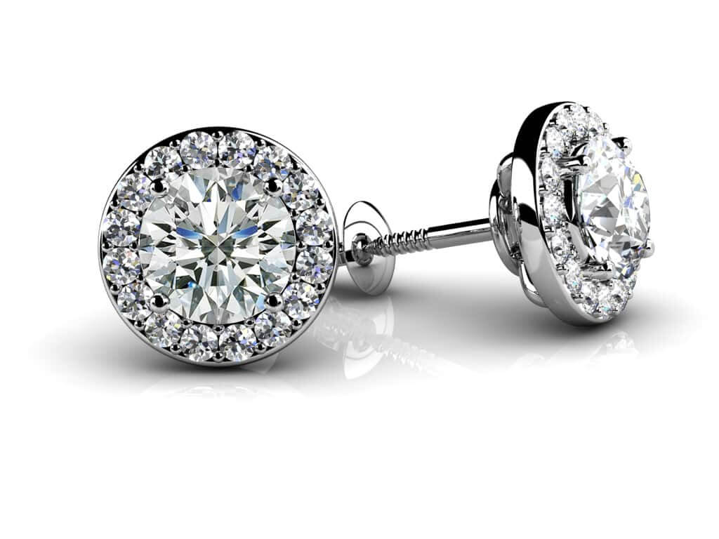 Circle Designer Diamond Stud Earrings