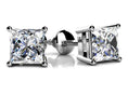 Load image into Gallery viewer, Princess Cut Diamond Stud Earrings
