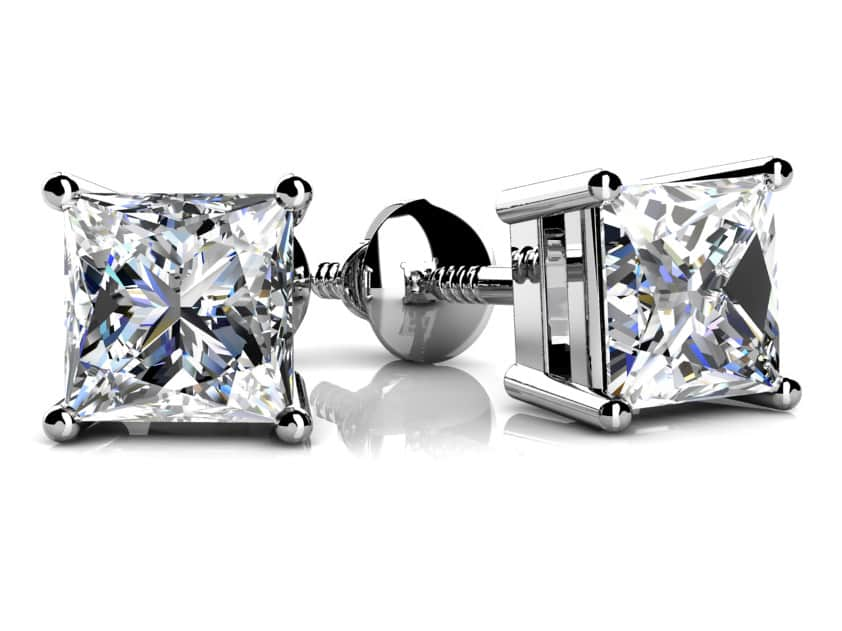 Princess Cut Diamond Stud Earrings