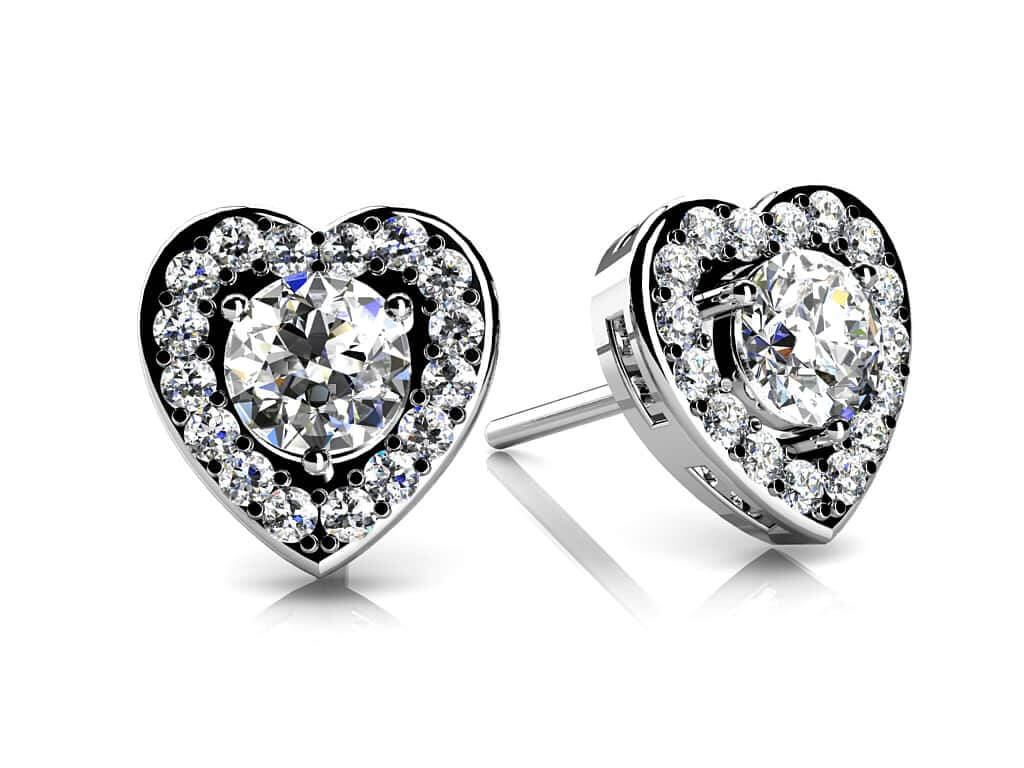 Diamond Heart Studs