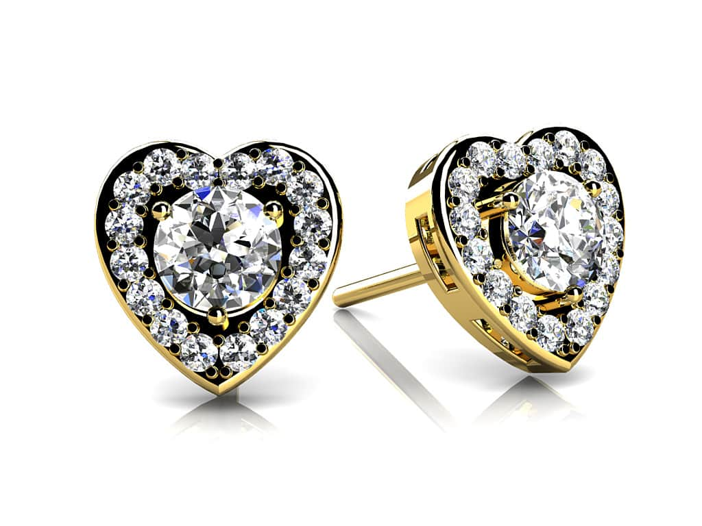 Diamond Heart Studs